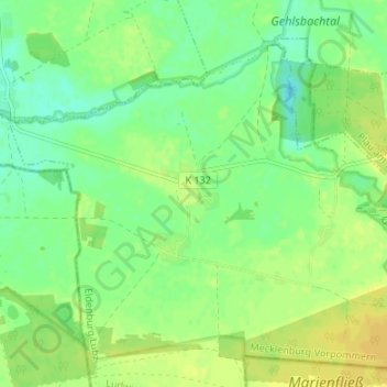 Mappa topografica Darß, altitudine, rilievo