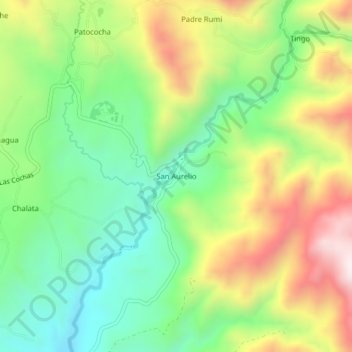 Mappa topografica San Aurelio, altitudine, rilievo