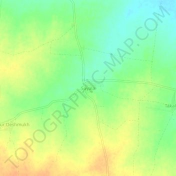 Mappa topografica Sayala, altitudine, rilievo