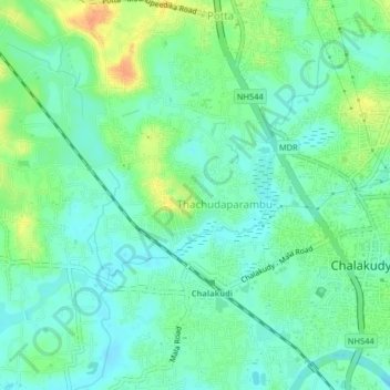 Mappa topografica V.R Puram, altitudine, rilievo
