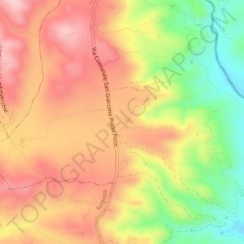 Mappa topografica Piano Lago, altitudine, rilievo