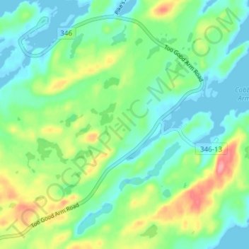 Mappa topografica Herring Neck, altitudine, rilievo