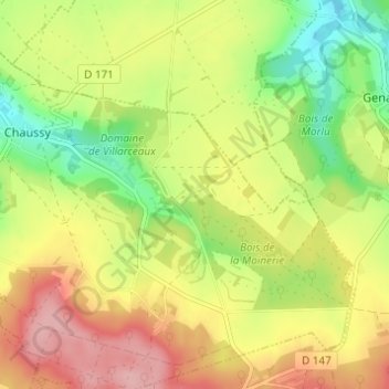 Mappa topografica La Comté, altitudine, rilievo