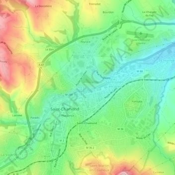 Mappa topografica Les Carmelites, altitudine, rilievo