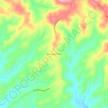 Mappa topografica Blackwood Forest, altitudine, rilievo