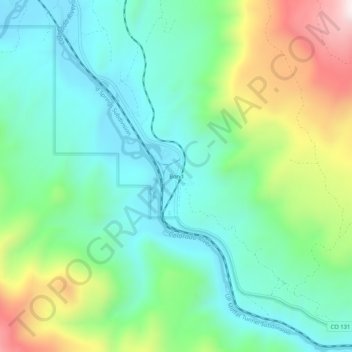 Mappa topografica Bond, altitudine, rilievo