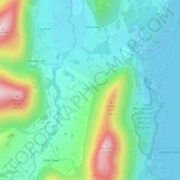 Mappa topografica Skelgill, altitudine, rilievo