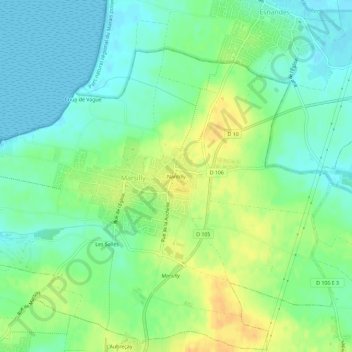 Mappa topografica Nantilly, altitudine, rilievo
