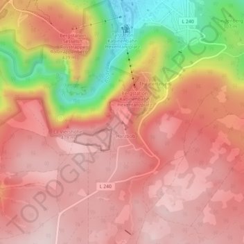 Mappa topografica Hexentanzplatz, altitudine, rilievo