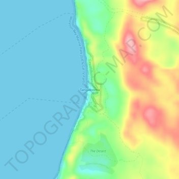 Mappa topografica Tangalooma, altitudine, rilievo