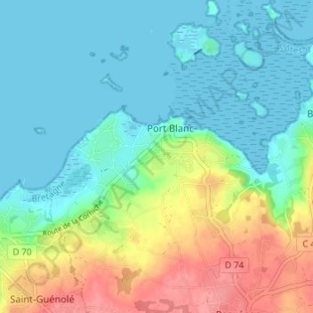 Mappa topografica Bel Air, altitudine, rilievo
