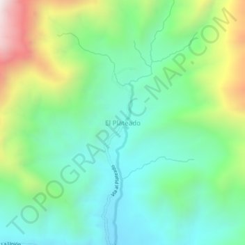 Mappa topografica El Plateado, altitudine, rilievo