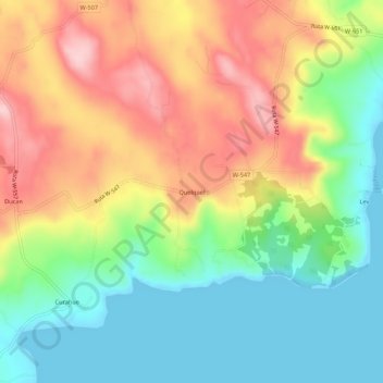 Mappa topografica Quelquel, altitudine, rilievo