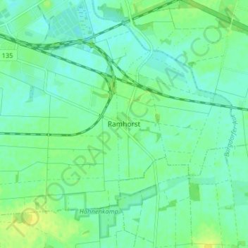 Mappa topografica Ramhorst, altitudine, rilievo