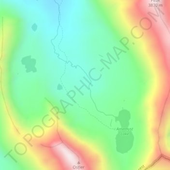 Mappa topografica Amethyst Basin, altitudine, rilievo