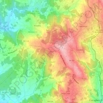Mappa topografica Fermil, altitudine, rilievo
