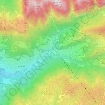 Mappa topografica San Cipriano, altitudine, rilievo