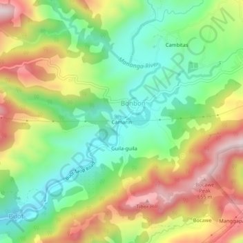 Mappa topografica Camarin, altitudine, rilievo