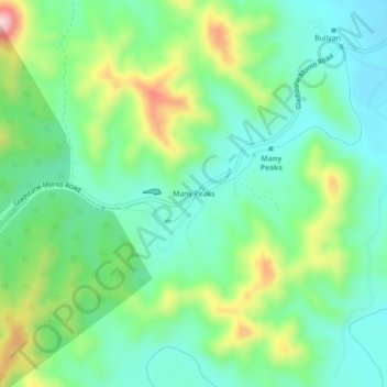 Mappa topografica Many Peaks, altitudine, rilievo