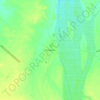 Mappa topografica Yandeyarra, altitudine, rilievo