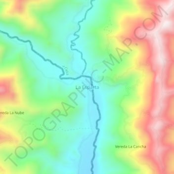 Mappa topografica La Esparta, altitudine, rilievo