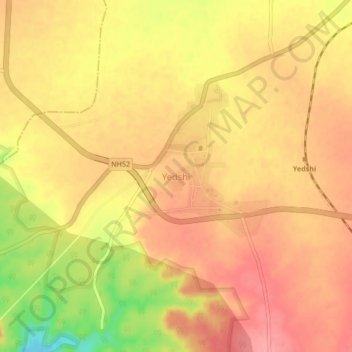 Mappa topografica Yedshi, altitudine, rilievo
