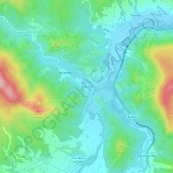 Mappa topografica Terminón, altitudine, rilievo