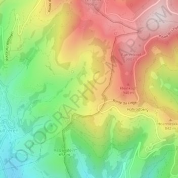 Mappa topografica Londenbach-Gebraech, altitudine, rilievo