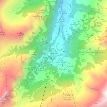 Mappa topografica Stöckalp, altitudine, rilievo