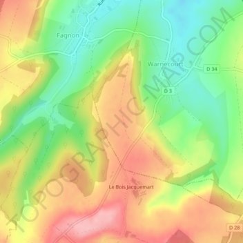 Mappa topografica Le Terne, altitudine, rilievo