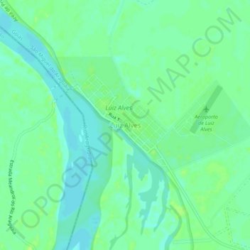 Mappa topografica Luiz Alves, altitudine, rilievo