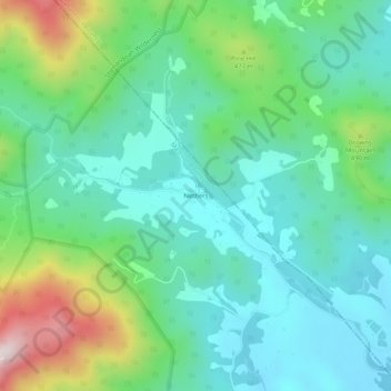 Mappa topografica Nethers, altitudine, rilievo