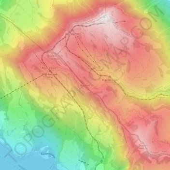 Mappa topografica Rigi First, altitudine, rilievo