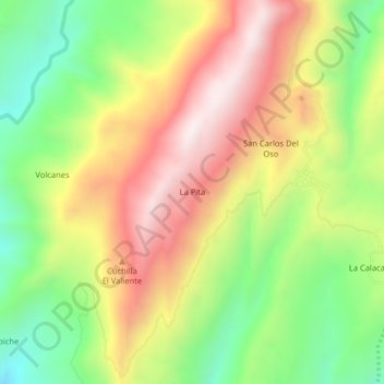 Mappa topografica La Pita, altitudine, rilievo