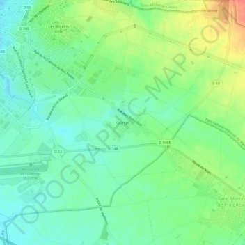 Mappa topografica Grange, altitudine, rilievo