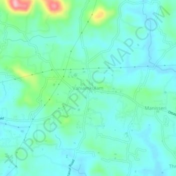 Mappa topografica Vaniamkulam, altitudine, rilievo