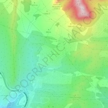 Mappa topografica La Berzosa, altitudine, rilievo