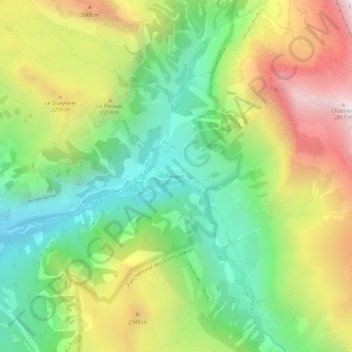 Mappa topografica Prapic, altitudine, rilievo