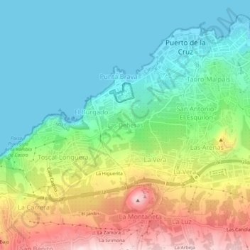 Mappa topografica Las Dehesas, altitudine, rilievo