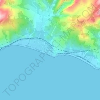 Mappa topografica Villammare, altitudine, rilievo