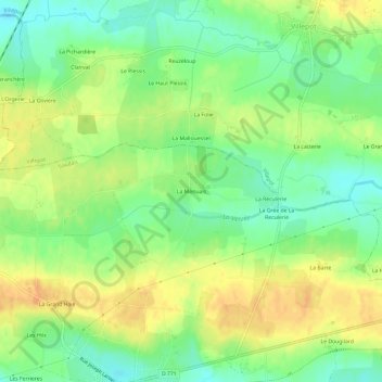 Mappa topografica La Menuais, altitudine, rilievo
