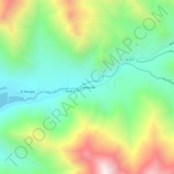 Mappa topografica Cuestecita, altitudine, rilievo