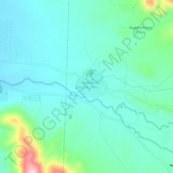 Mappa topografica Sepulturas, altitudine, rilievo