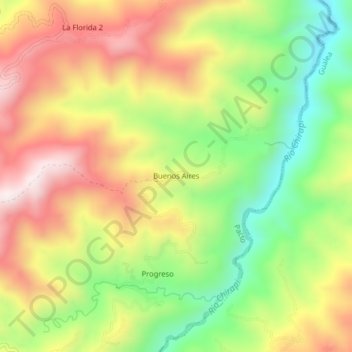Mappa topografica Buenos Aires, altitudine, rilievo
