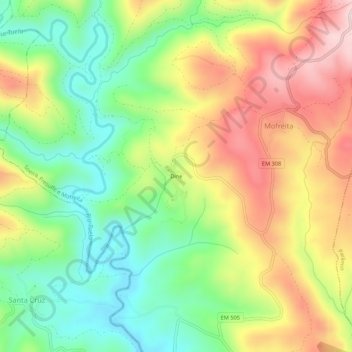 Mappa topografica Dine, altitudine, rilievo