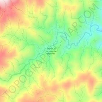 Mappa topografica Fazendo do Sacramento Segundo, altitudine, rilievo