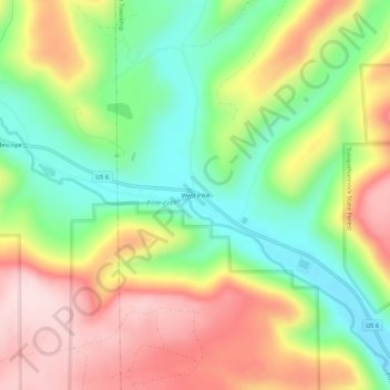 Mappa topografica West Pike, altitudine, rilievo