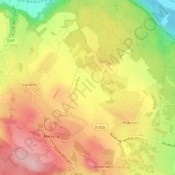 Mappa topografica En Pierre Grosse, altitudine, rilievo