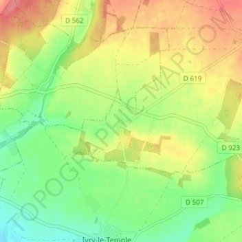 Mappa topografica Haillancourt, altitudine, rilievo