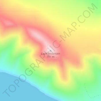 Mappa topografica Cape Mountain, altitudine, rilievo